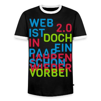 Web 2.0 Geschenkidee farbenfroh Schriftzug Motto - Männer Kontrast-T-Shirt - Schwarz/Weiß - Vorne - AI Model Female 172 light (172cm) & AI Model Male 178 light (178cm)