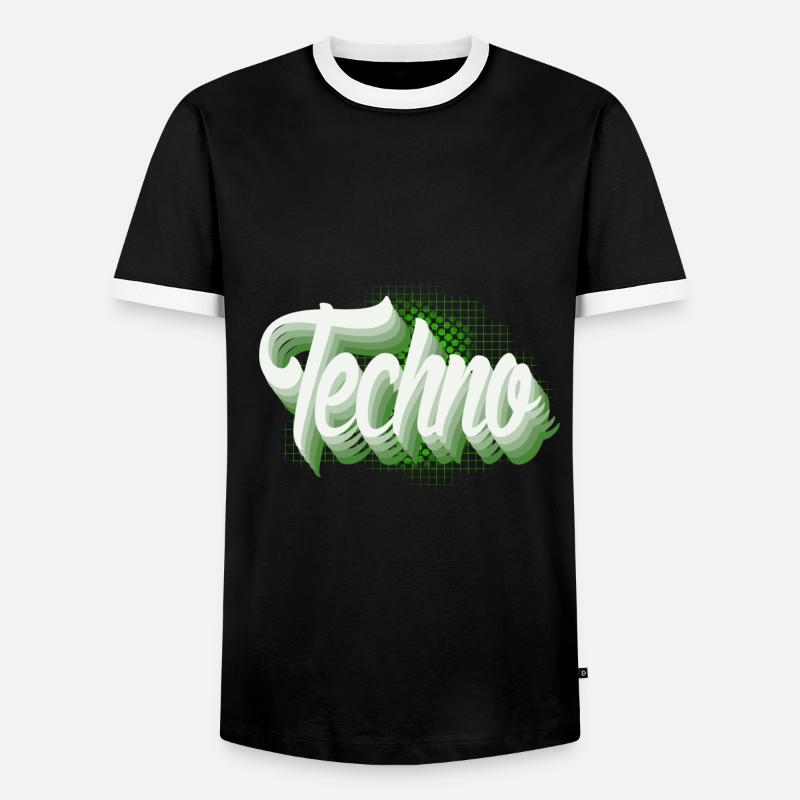 Techno - Men's Ringer Shirt - black/white