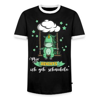 Unicorn - I'll rock you - Men's Ringer Shirt - black/white - Front - AI Model Female 172 light (172cm) & AI Model Male 178 light (178cm)