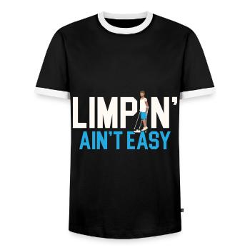 Amputation de l’assistance aux personnes handicapées Limpin' Ain’t Easy - T-shirt contrasté Homme - noir/blanc - Devant - AI Model Female 172 light (172cm) & AI Model Male 178 light (178cm)