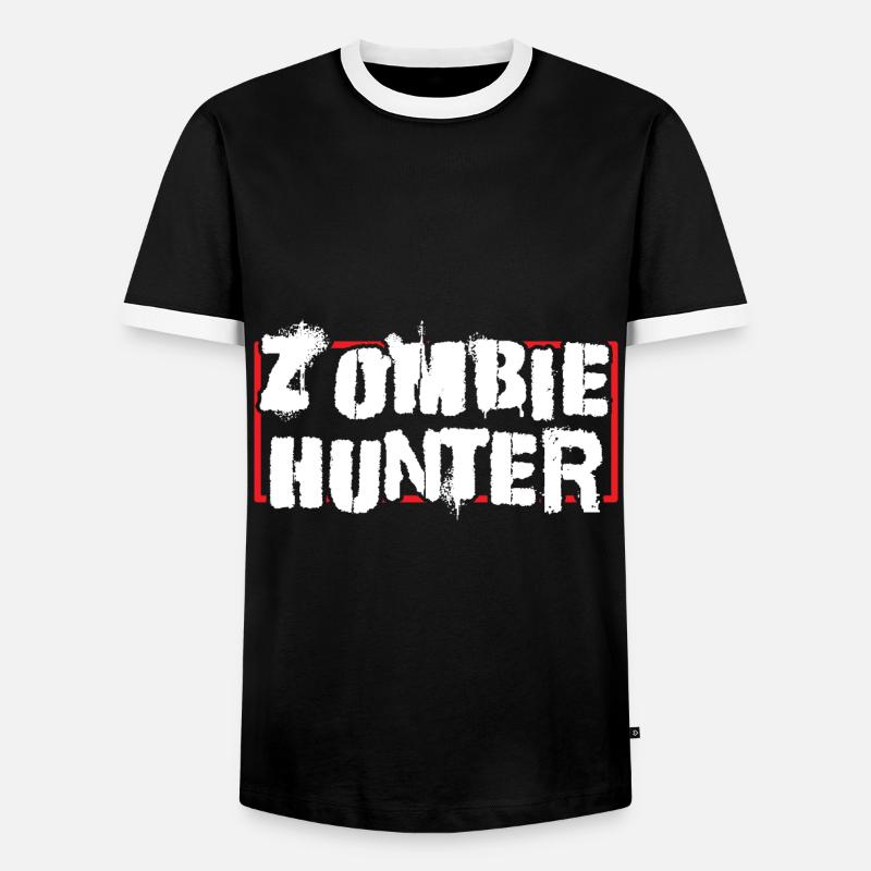 Zombie Hunter - Men's Ringer Shirt - black/white