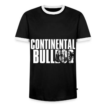 Colorbulls Conti Bulldoggen Continental Bulldogs - Männer Kontrast-T-Shirt - Schwarz/Weiß - Vorne - AI Model Female 172 light (172cm) & AI Model Male 178 light (178cm)