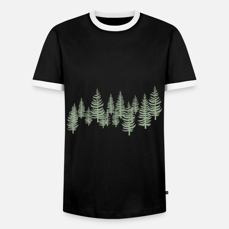 Tree Trees - Forest - Men's Ringer Shirt - black/white