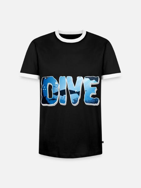 Taucher Tauchen - Männer Kontrast-T-Shirt - Schwarz/Weiß