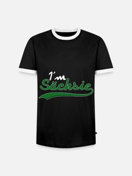 Im Sexy Sächsie Sachsen - Männer Kontrast-T-Shirt - Schwarz/Weiß