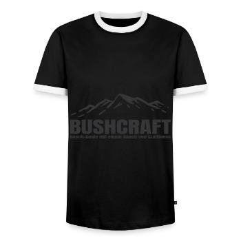 Bushcraft - Busch Genie mit einem Hauch von Crafti - Männer Kontrast-T-Shirt - Schwarz/Weiß - Vorne - AI Model Female 172 light (172cm) & AI Model Male 178 light (178cm)