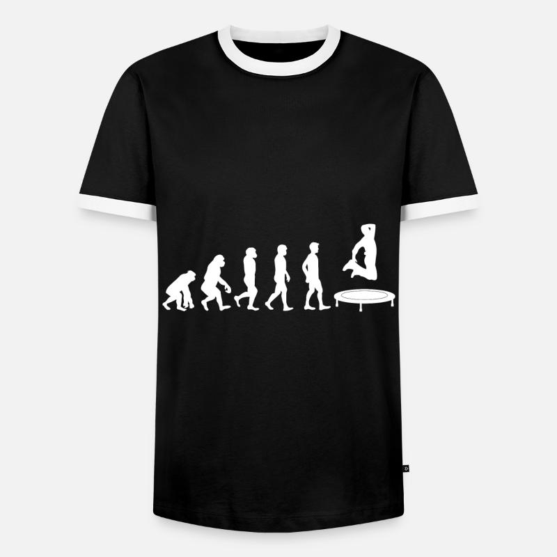 Trampolin Evolution - Männer Kontrast-T-Shirt - Schwarz/Weiß