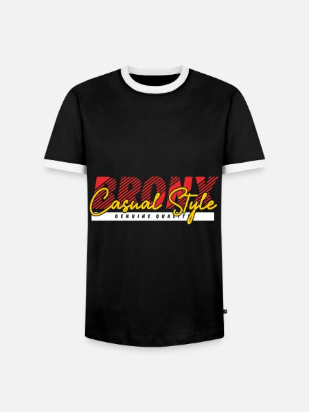 Bronx Casual Style - Männer Kontrast-T-Shirt - Schwarz/Weiß