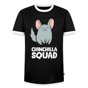 Chinchilla - Escouade de chinchilla - T-shirt contrasté Homme - noir/blanc - Devant - AI Model Female 172 light (172cm) & AI Model Male 178 light (178cm)