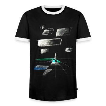 sketchbookpage for black - Men's Ringer Shirt - black/white - Front - AI Model Female 172 light (172cm) & AI Model Male 178 light (178cm)