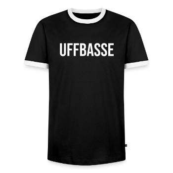 Hessen witziger Spruch Bundesland - Männer Kontrast-T-Shirt - Schwarz/Weiß - Vorne - AI Model Female 172 light (172cm) & AI Model Male 178 light (178cm)