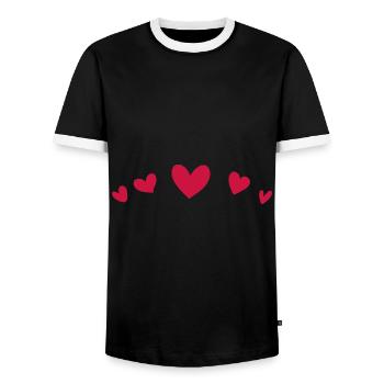 Coeur de couronne - T-shirt contrasté Homme - noir/blanc - Devant - AI Model Female 172 light (172cm) & AI Model Male 178 light (178cm)