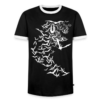 Fledermäuse - Männer Kontrast-T-Shirt - Schwarz/Weiß - Vorne - AI Model Female 172 light (172cm) & AI Model Male 178 light (178cm)