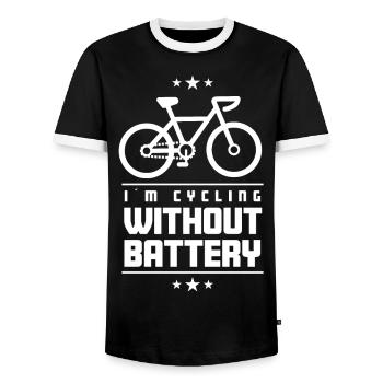 Je fais du vélo sans batterie - T-shirt contrasté Homme - noir/blanc - Devant - AI Model Female 172 light (172cm) & AI Model Male 178 light (178cm)