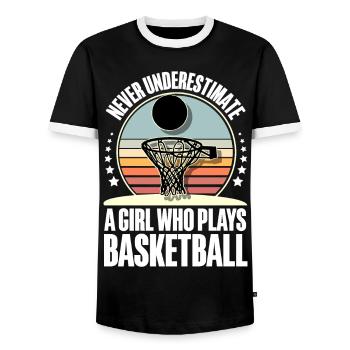 Basketball Basketballerin Frauen - Männer Kontrast-T-Shirt - Schwarz/Weiß - Vorne - AI Model Female 172 light (172cm) & AI Model Male 178 light (178cm)