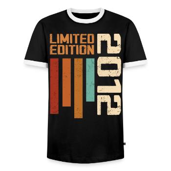 Vintage 2012 Retro 2012 Birthday Gift - Men's Ringer Shirt - black/white - Front - AI Model Female 172 light (172cm) & AI Model Male 178 light (178cm)