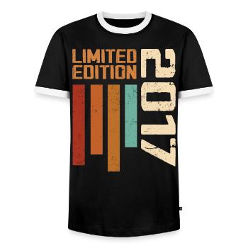 Vintage 2017 Cadeau d’anniversaire 2017 Retro 2017 - T-shirt contrasté Homme - noir/blanc - Devant - AI Model Female 172 light (172cm) & AI Model Male 178 light (178cm)