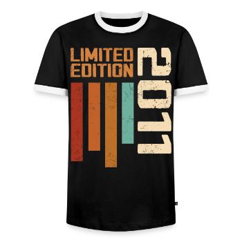 Vintage 2011 Cadeau d’anniversaire 2011 Retro 2011 - T-shirt contrasté Homme - noir/blanc - Devant - AI Model Female 172 light (172cm) & AI Model Male 178 light (178cm)