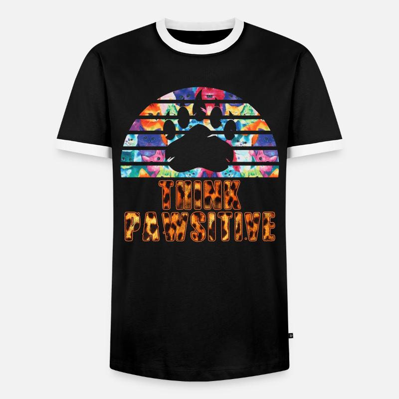 Think Pawsitive - Men's Ringer Shirt - black/white