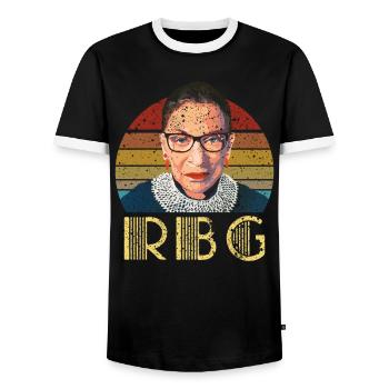 Vintage Rbg Ruth Bader - Männer Kontrast-T-Shirt - Schwarz/Weiß - Vorne - AI Model Female 172 light (172cm) & AI Model Male 178 light (178cm)