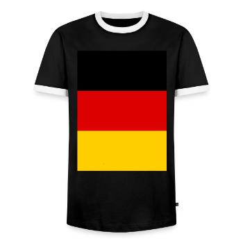 Germany Flag Germany German Flag German - Men's Ringer Shirt - black/white - Front - AI Model Female 172 light (172cm) & AI Model Male 178 light (178cm)