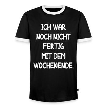 Wochenende Arbeitskollege Arbeit Lustige Ferien - Männer Kontrast-T-Shirt - Schwarz/Weiß - Vorne - AI Model Female 172 light (172cm) & AI Model Male 178 light (178cm)