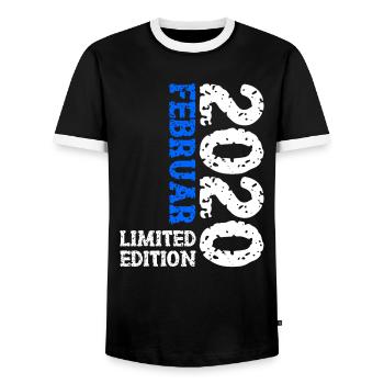 Cadeau d’anniversaire en édition limitée de février 2020 - T-shirt contrasté Homme - noir/blanc - Devant - AI Model Female 172 light (172cm) & AI Model Male 178 light (178cm)
