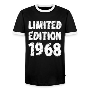1968 Limited Edition Birthday Gift Wife Husband - Men's Ringer Shirt - black/white - Front - AI Model Female 172 light (172cm) & AI Model Male 178 light (178cm)
