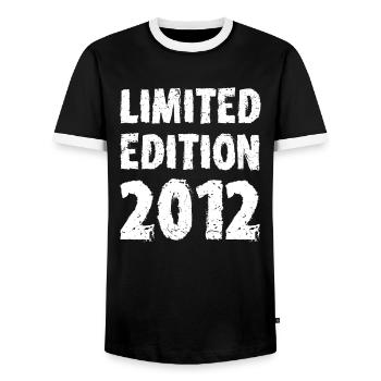2012 Limited Edition Birthday Gift Wife Husband - Men's Ringer Shirt - black/white - Front - AI Model Female 172 light (172cm) & AI Model Male 178 light (178cm)