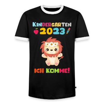 Kindergarten 2023 Ich Komme Mädchen Kita Geschenk - Männer Kontrast-T-Shirt - Schwarz/Weiß - Vorne - AI Model Female 172 light (172cm) & AI Model Male 178 light (178cm)