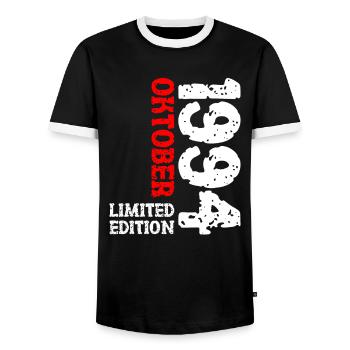 1994 Oktober Limited Edition 29. Geburtstag Deko - Männer Kontrast-T-Shirt - Schwarz/Weiß - Vorne - AI Model Female 172 light (172cm) & AI Model Male 178 light (178cm)