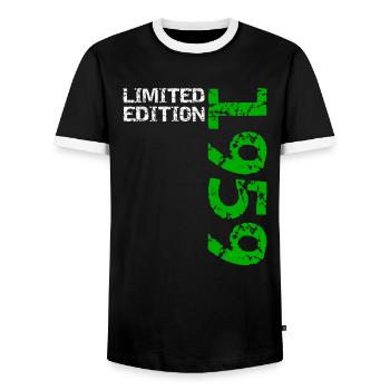 Cadeau amusant pour le 64e anniversaire, édition limitée de 1959 - T-shirt contrasté Homme - noir/blanc - Devant - AI Model Female 172 light (172cm) & AI Model Male 178 light (178cm)