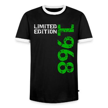 1968 Limited Edition Birthday Gift Wife Husband - Men's Ringer Shirt - black/white - Front - AI Model Female 172 light (172cm) & AI Model Male 178 light (178cm)