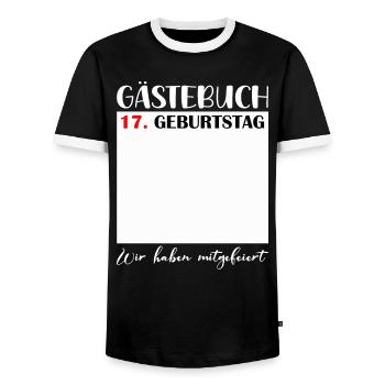 17th Birthday Girl 17 Years Boy Gift - Men's Ringer Shirt - black/white - Front - AI Model Female 172 light (172cm) & AI Model Male 178 light (178cm)