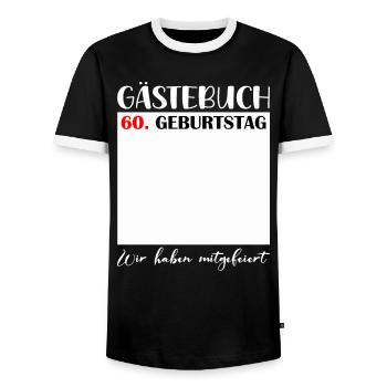60e anniversaire femmes 60 ans hommes cadeau - T-shirt contrasté Homme - noir/blanc - Devant - AI Model Female 172 light (172cm) & AI Model Male 178 light (178cm)