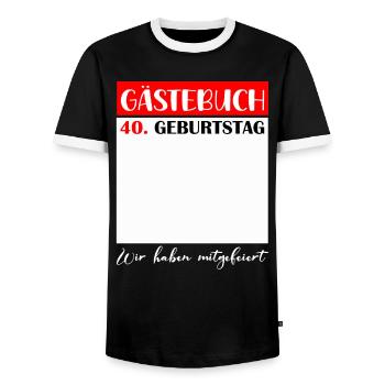40th Birthday Women 40 Years Men Gift - Men's Ringer Shirt - black/white - Front - AI Model Female 172 light (172cm) & AI Model Male 178 light (178cm)