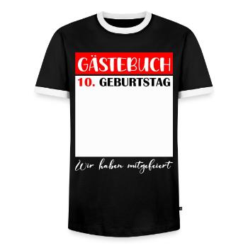 10e anniversaire fille 10 ans garçon cadeau - T-shirt contrasté Homme - noir/blanc - Devant - AI Model Female 172 light (172cm) & AI Model Male 178 light (178cm)