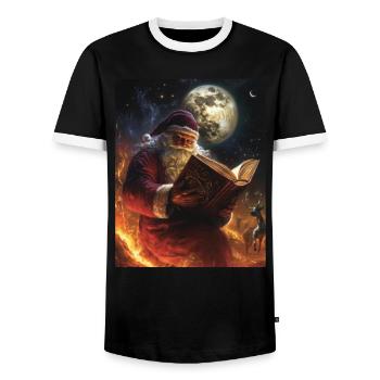 Weihnachtsmann Frauen Männer Kinder Weihnachten - Männer Kontrast-T-Shirt - Schwarz/Weiß - Vorne - AI Model Female 172 light (172cm) & AI Model Male 178 light (178cm)