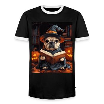 Halloween Cadeau Femmes Chien Hommes Enfants Décoration - T-shirt contrasté Homme - noir/blanc - Devant - AI Model Female 172 light (172cm) & AI Model Male 178 light (178cm)