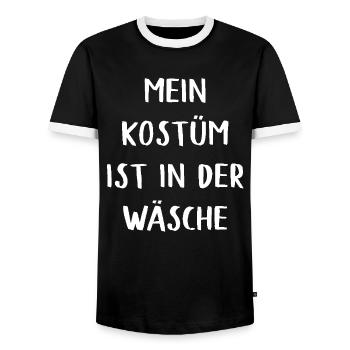 Carnival Costume Women's Gift Carnival Carnival - Men's Ringer Shirt - black/white - Front - AI Model Female 172 light (172cm) & AI Model Male 178 light (178cm)
