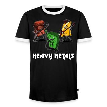 Chimie des métaux lourds - T-shirt contrasté Homme - noir/blanc - Devant - AI Model Female 172 light (172cm) & AI Model Male 178 light (178cm)