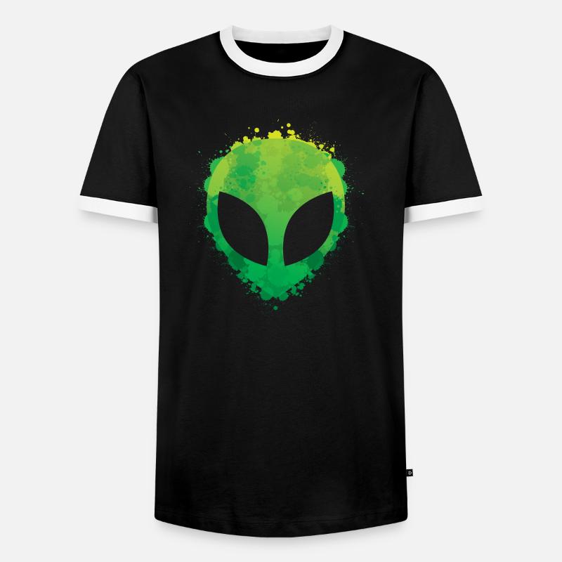Alien Graffiti Style - Männer Kontrast-T-Shirt - Schwarz/Weiß