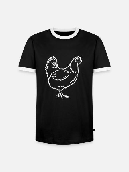 Dibujos animados pollo pollo - Camiseta contraste hombre - negro/blanco