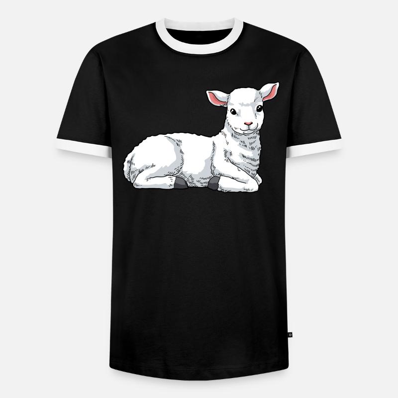 Lamm Schaf Hausschaf - Männer Kontrast-T-Shirt - Schwarz/Weiß