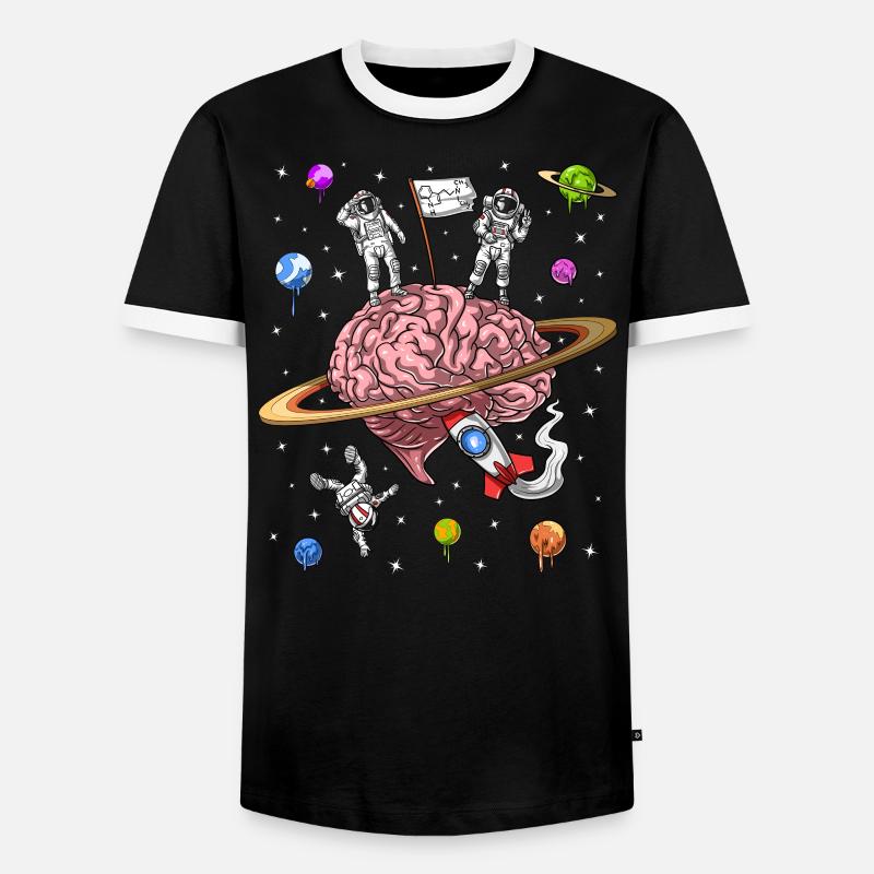 DMT Psychedelic Astronauts - Men's Ringer Shirt - black/white