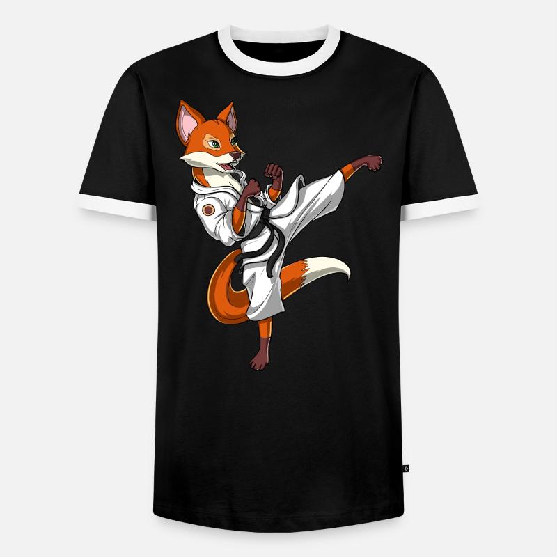 Fox Karate - Men's Ringer Shirt - black/white