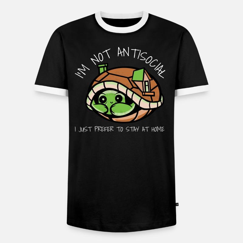 Cute turtle - Men's Ringer Shirt - black/white