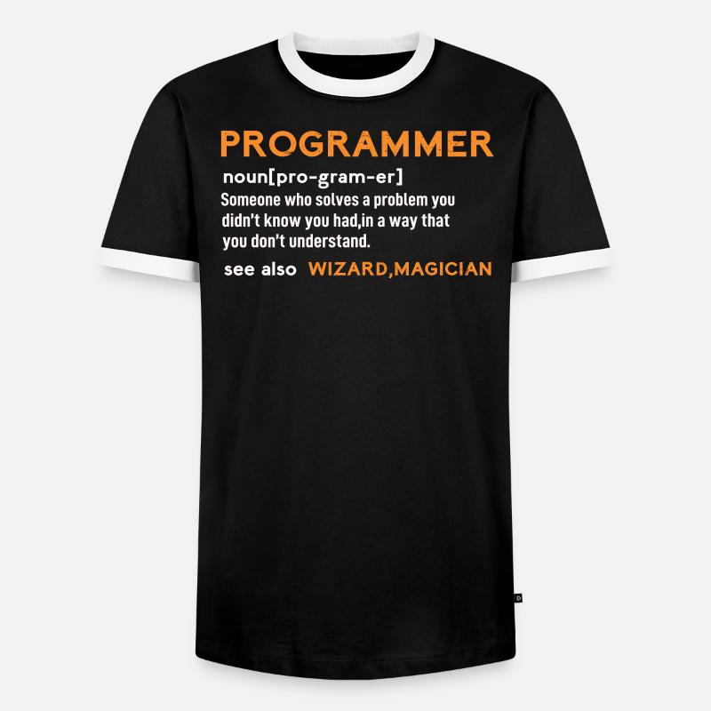Programmer sind Zauberer - Männer Kontrast-T-Shirt - Schwarz/Weiß