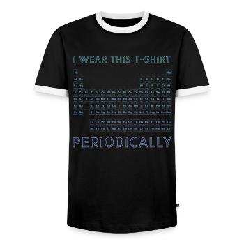 Tableau périodique - T-shirt contrasté Homme - noir/blanc - Devant - AI Model Female 172 light (172cm) & AI Model Male 178 light (178cm)