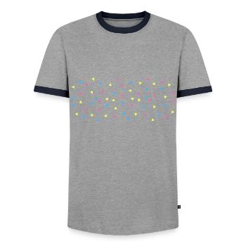 Pan triangles - T-shirt contrasté Homme - gris/marine  - Devant - AI Model Female 172 light (172cm) & AI Model Male 178 light (178cm)